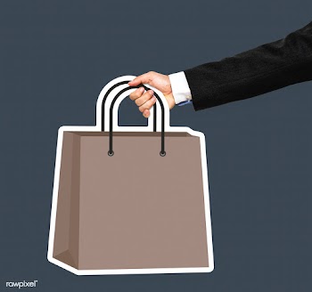 Hand holding a paper bag clipart | Free stock psd mockup - 536873