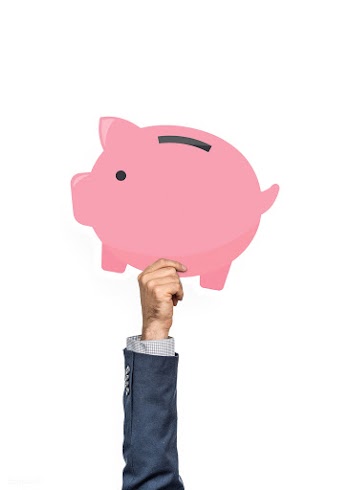 Hand holding a piggy bank clipart | Free stock psd mockup - 536675