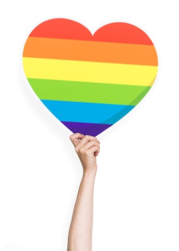 Hand holding a rainbow heart cardboard prop | Free stock psd mockup - 526523