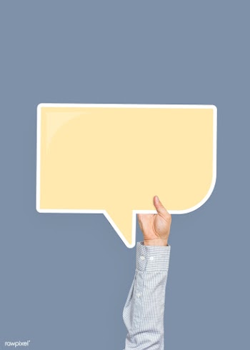 Hand holding a speech bubble graphic | Free stock psd mockup - 536574