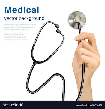 hand holding a stethoscope isolated on white