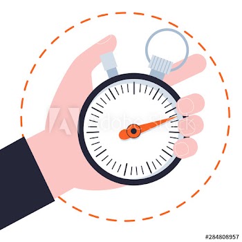 Hand holding a stopwatch