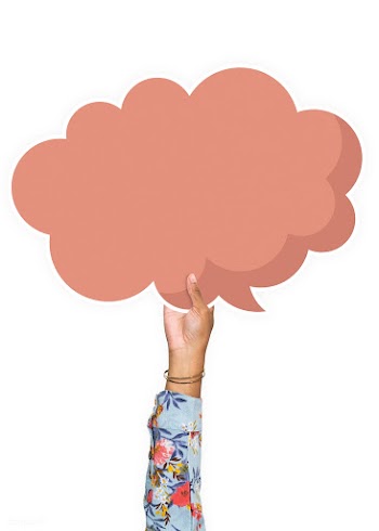 Hand holding a thought bubble cardboard prop | Free stock psd mockup - 526493