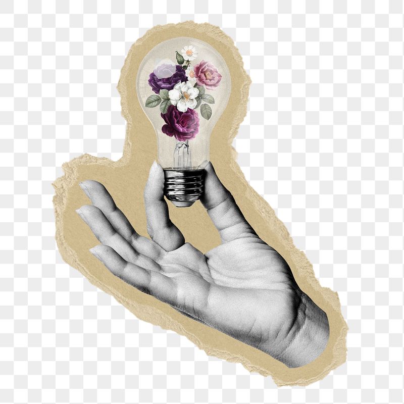 Hand holding bulb png sticker, | Free PNG - rawpixel