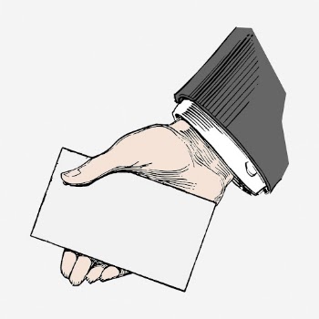Hand holding card clipart, business | Free Vector - rawpixel