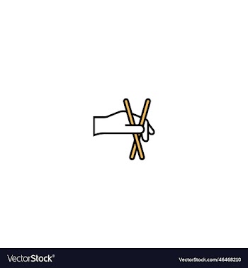 hand holding chopsticks icon logo