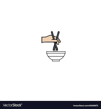 hand holding chopsticks icon logo