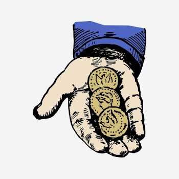 Hand holding coins clipart, vintage | Free Photo - rawpixel
