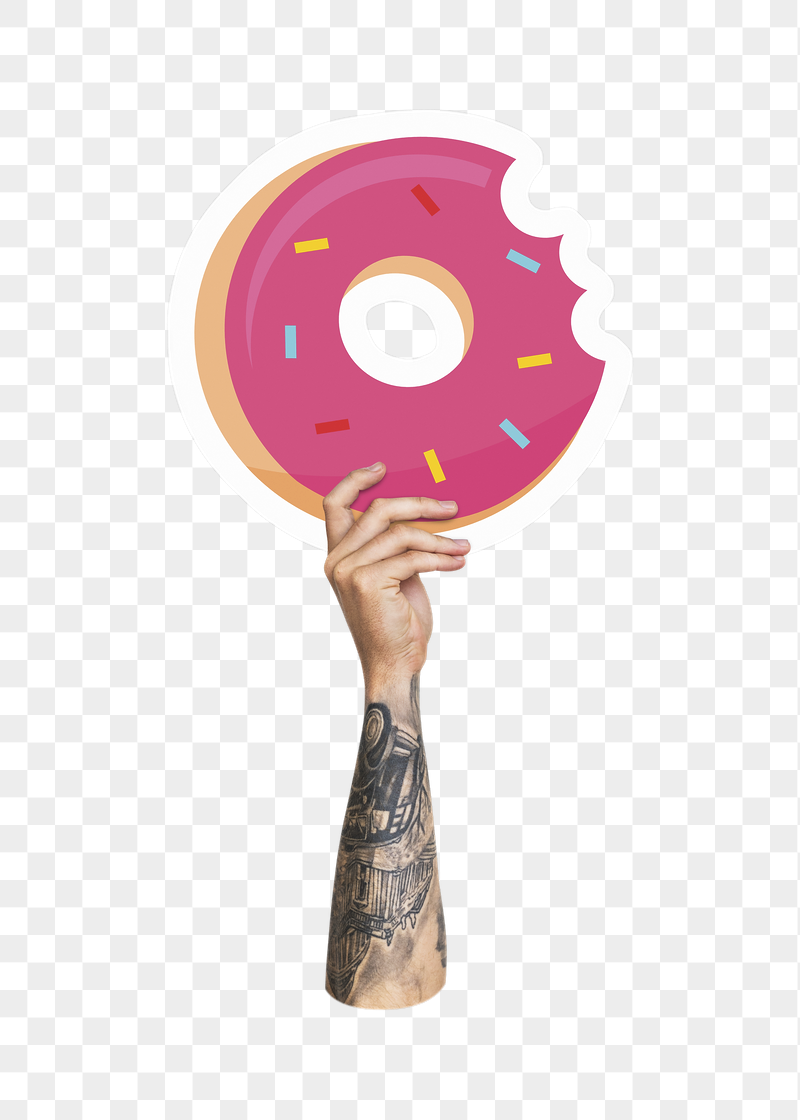 Hand holding donut png, transparent | Free PNG - rawpixel