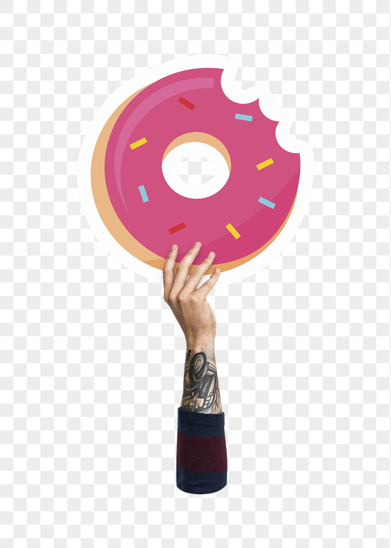 Hand holding donut png, transparent | Free PNG - rawpixel