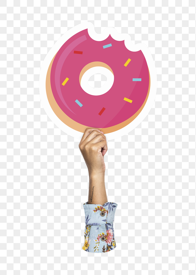 Hand holding donut png, transparent | Free PNG - rawpixel