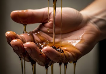 Hand Holding Dripping Liquid
