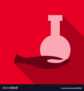 Hand holding flask and test tube icon chemical vector image