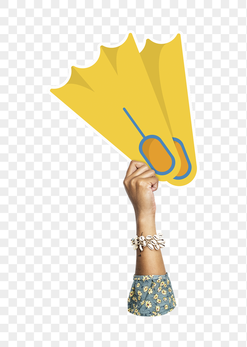 Hand holding flippers png, transparent | Free PNG - rawpixel