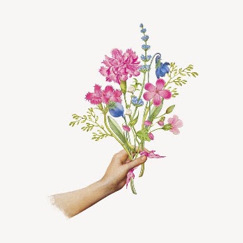 Hand holding flower bouquet, vintage | Free PSD - rawpixel