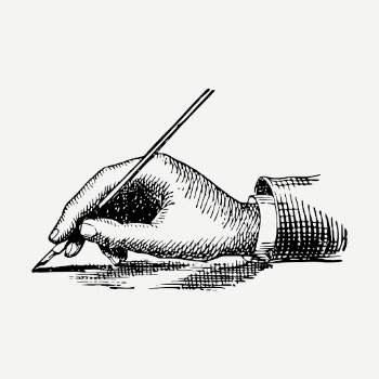 Hand holding fountain pen, vintage | Free PSD Illustration - rawpixel