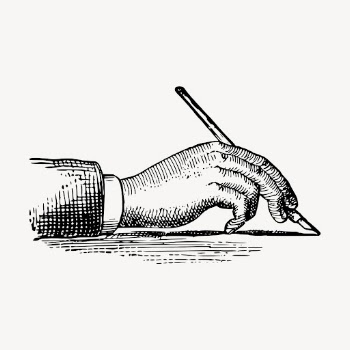 Hand holding fountain pen, vintage | Free Vector Illustration - rawpixel
