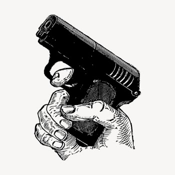 Hand holding gun clipart, vintage | Free Vector - rawpixel