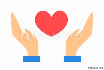 Hand holding heart icon