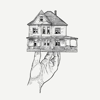Hand holding house model illustration | Free PSD Illustration - rawpixel