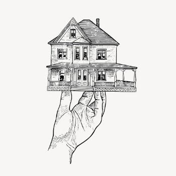 Hand holding house model illustration | Free Vector Illustration - rawpixel