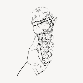 Hand holding ice-cream cone drawing, | Free PSD - rawpixel