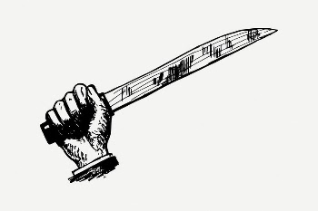 Hand holding knife clipart, vintage | Free PSD Illustration - rawpixel
