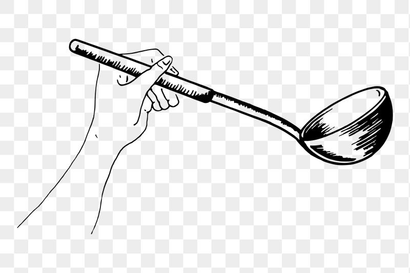 Hand holding ladle png sticker, | Free PNG - rawpixel