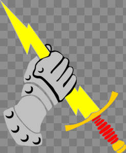 Hand Holding Lightning Sword Clip Art at PNGio - vector clip ...