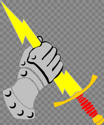 Hand Holding Lightning Sword Clip Art at PNGio - vector clip ...