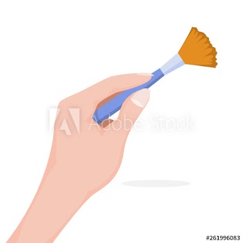 Hand holding makeup brush