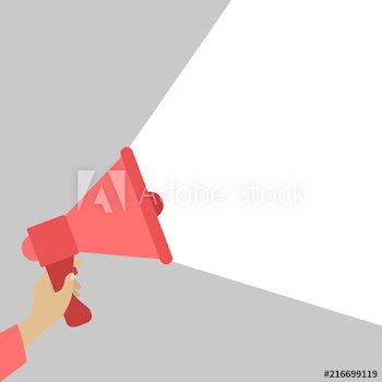 Hand holding megaphone