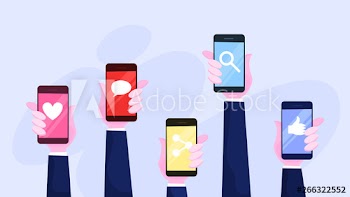 Hand holding mobile phone set