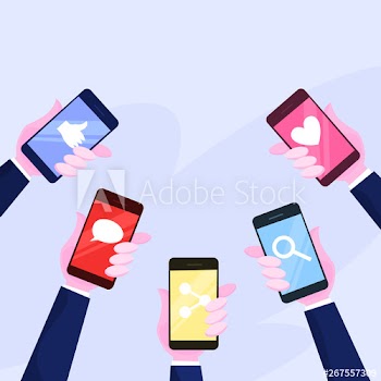 Hand holding mobile phone set