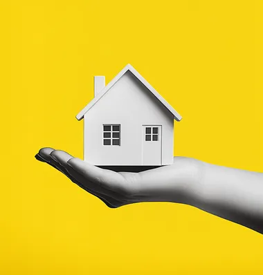 Hand Holding Model House: A Hyper-Realistic Illustration Hand Holding Model House: A Hyper-Realistic Illustration