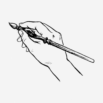 Hand holding paint brush drawing, | Free Photo - rawpixel