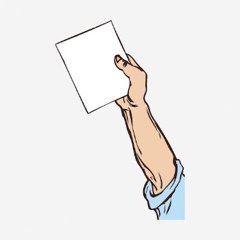 Hand holding paper clipart, vintage | Free Vector - rawpixel