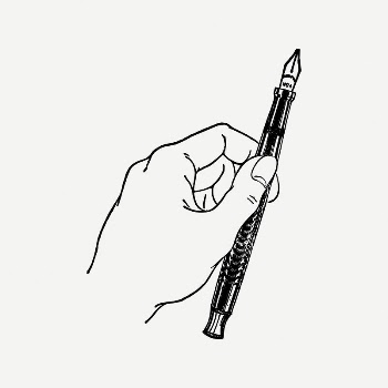 Hand holding pen clipart, vintage | Free PSD Illustration - rawpixel