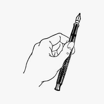 Hand holding pen drawing, vintage | Free Vector Illustration - rawpixel