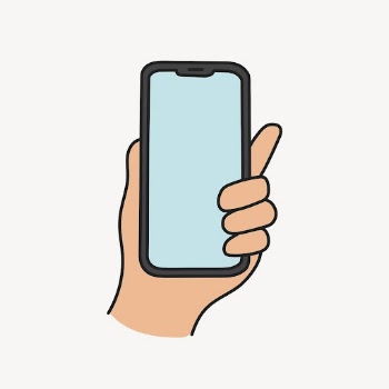 Hand holding phone sticker, digital | Free PSD Illustration - rawpixel