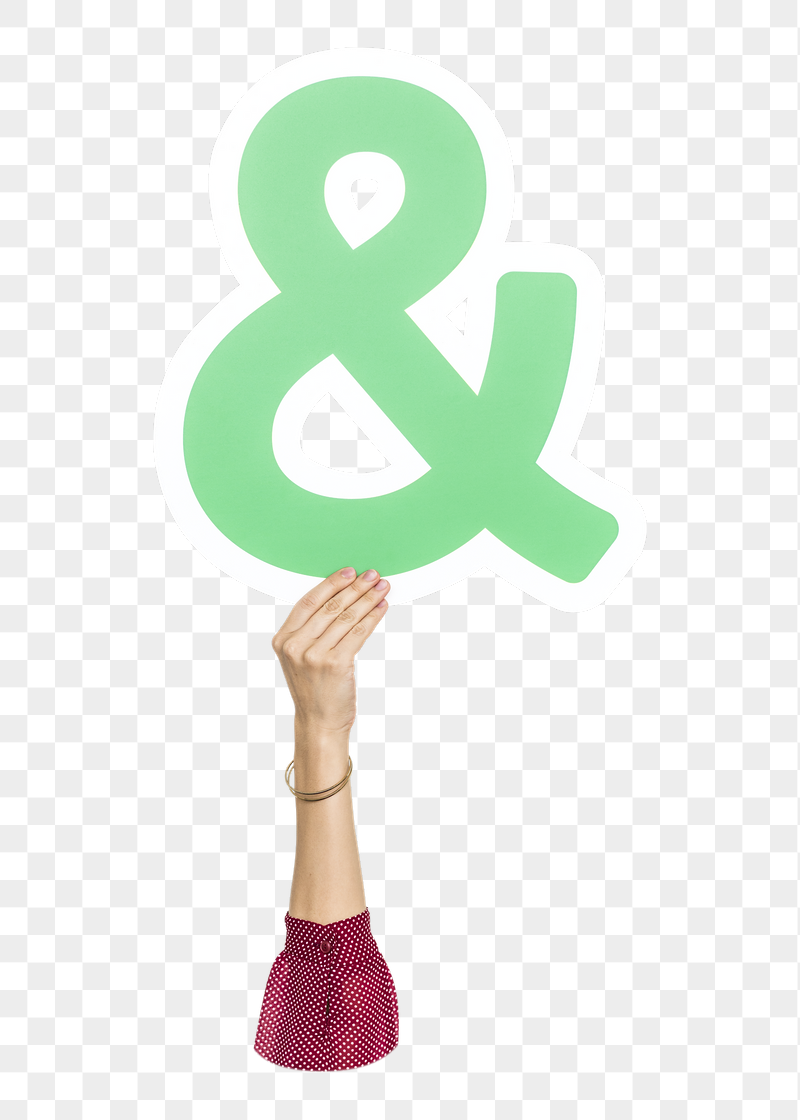 Hand holding png ampersand sign, | Free PNG - rawpixel