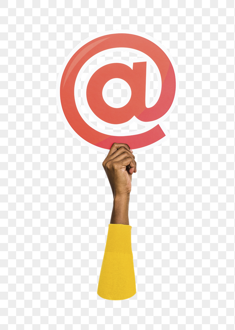 Hand holding png at sign, | Free PNG - rawpixel
