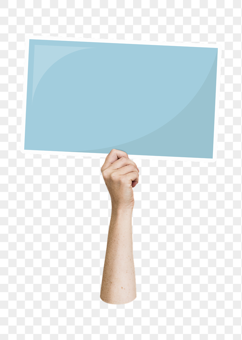 Hand holding png blank sign, | Free PNG - rawpixel