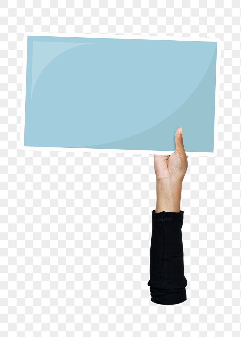Hand holding png blank sign, | Free PNG - rawpixel
