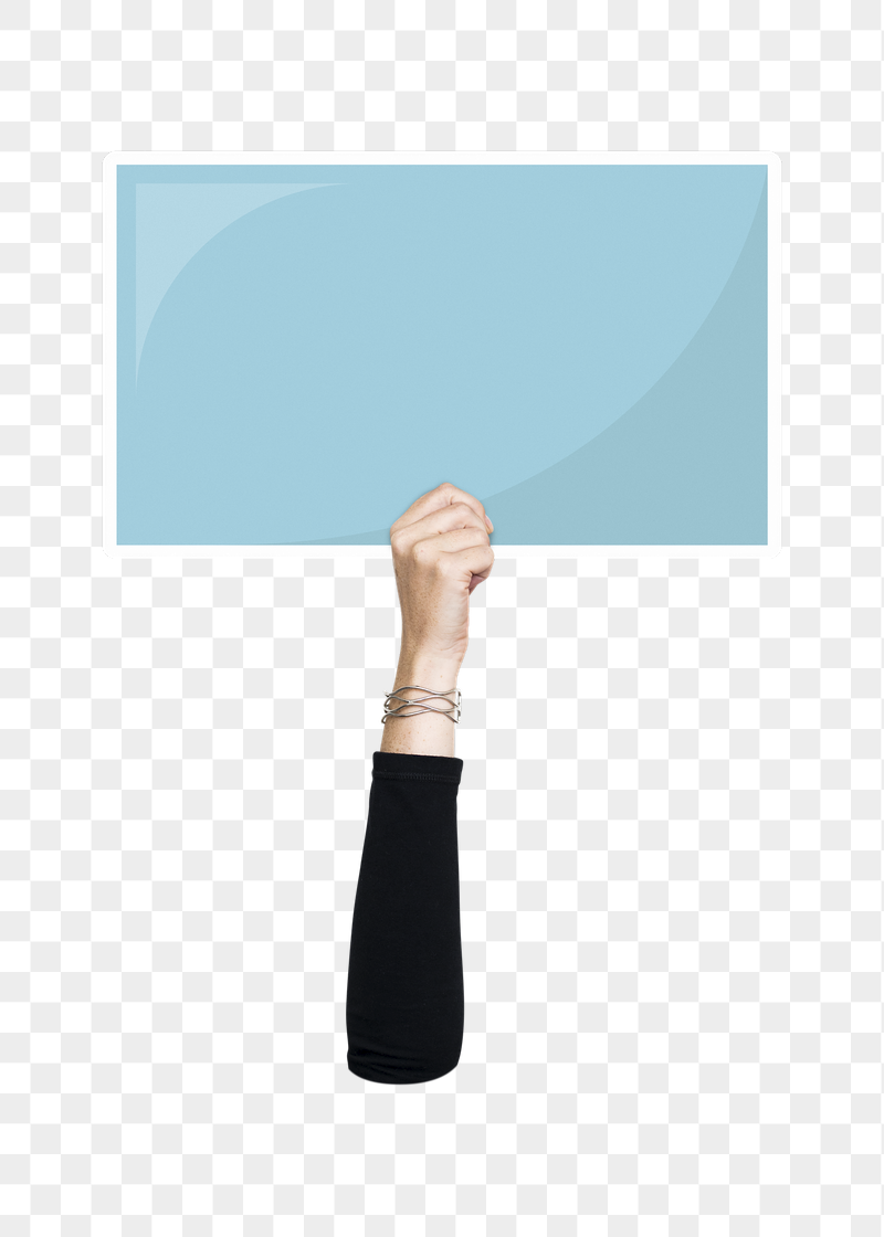 Hand holding png blank sign, | Free PNG - rawpixel