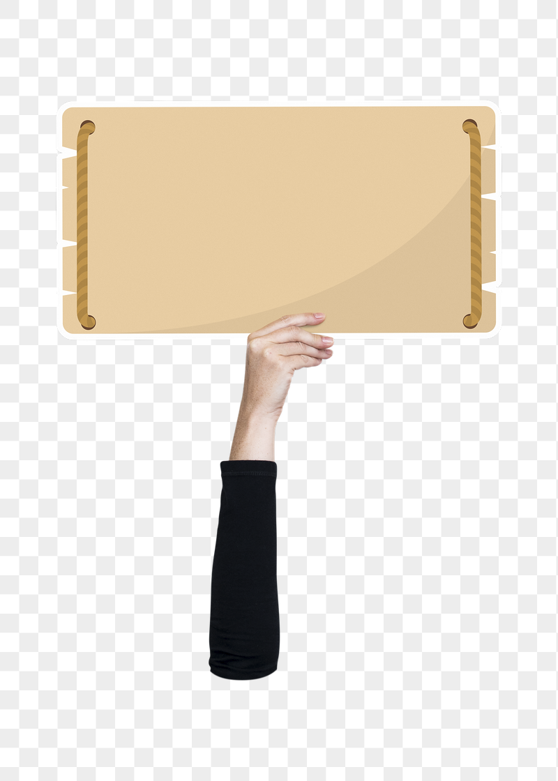 Hand holding png blank sign, | Free PNG - rawpixel