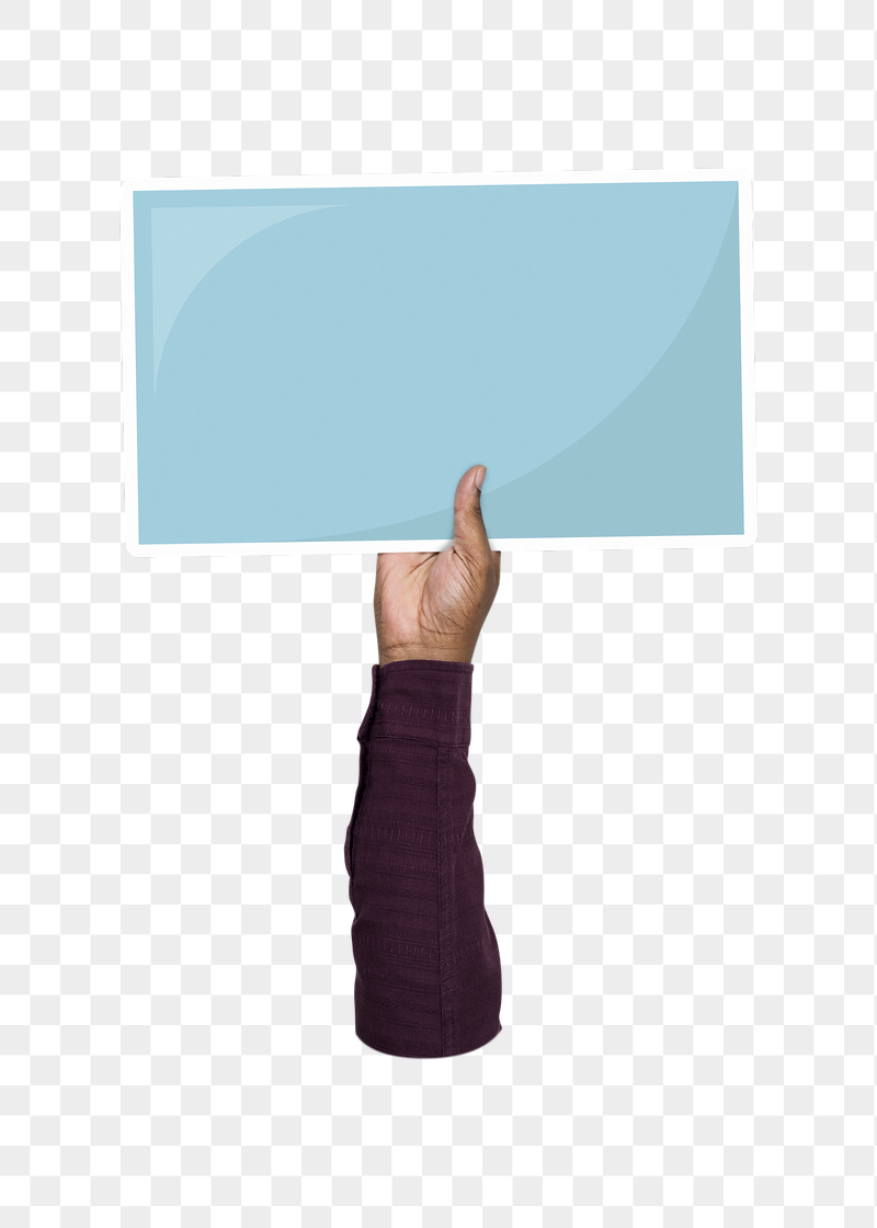 Hand holding png blank sign, | Free PNG - rawpixel