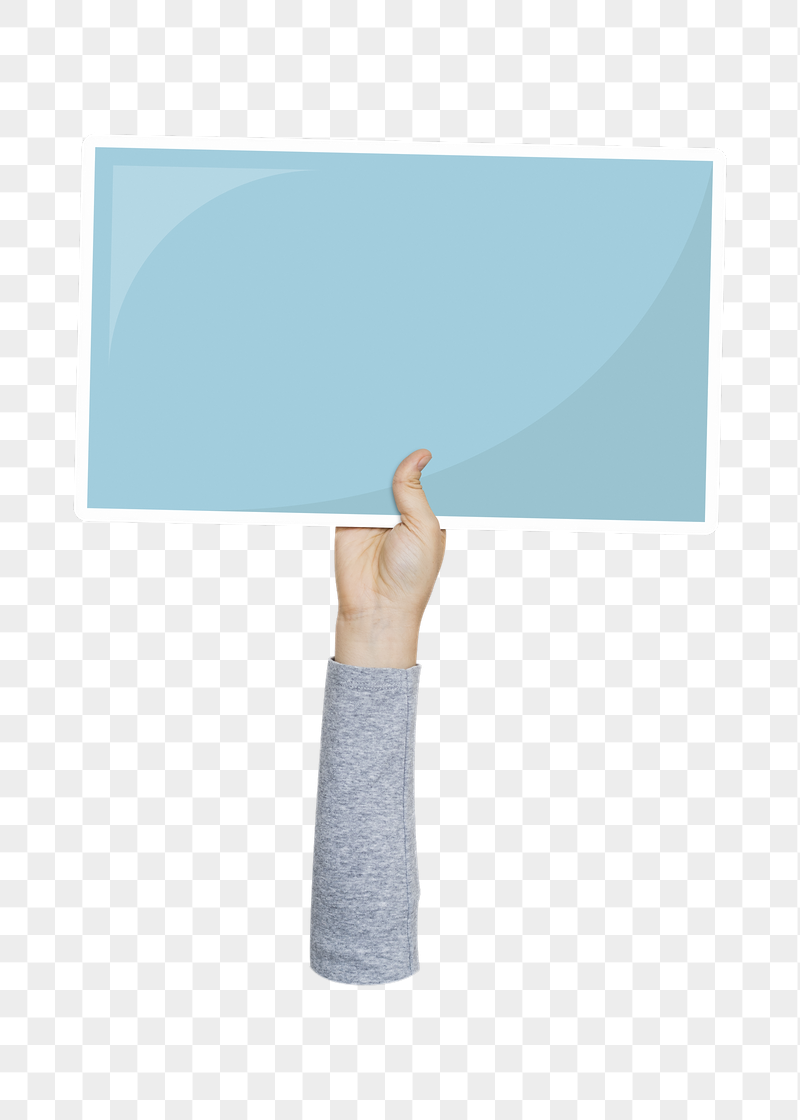 Hand holding png blank sign, | Free PNG - rawpixel