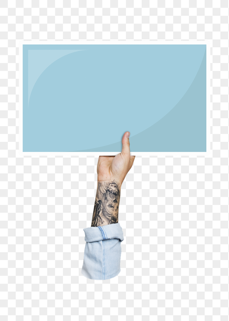 Hand holding png blank sign, | Free PNG - rawpixel