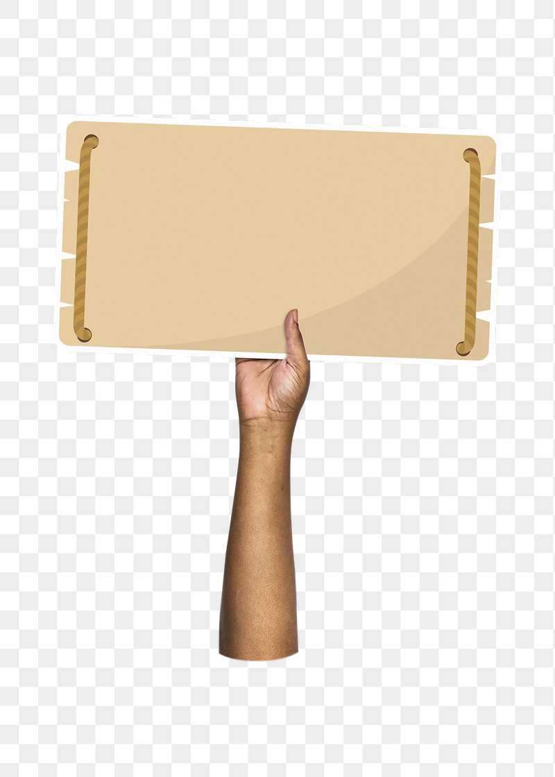Hand holding png blank sign, | Free PNG - rawpixel